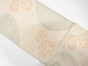 アンティーク　牡丹に麻の葉模様織り出し袋帯(材料)